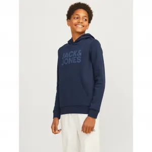 Детская толстовка с капюшоном Jack & Jones "JJECORP LOGO SWEAT HOOD" Jack & Jones Junior, синий
