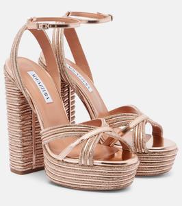 Босоножки на платформе Sundance Sparkle 140 Aquazzura, Rose Gold