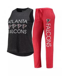 Женский красный, черный Atlanta Falcons Muscle Майка и штаны для сна Concepts Sport