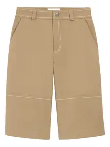Шорты-бермуды с декоративной строчкой Ami Paris, бежевый