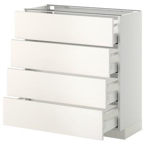Тумба под шкаф с 4 фасадами/4 ящиками, белая/белый цвет "Веддинге", 80x37 см IKEA Metod / Maximera