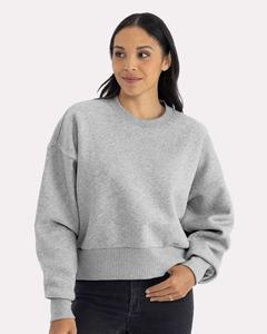 Женская толстовка с круглым вырезом и тяжелым воротом Next Level, цвет heather grey