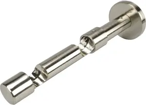 Держатель карниза Liedeco "двойная опора, навинчивающаяся опора 2-х направляющая "Франция" - 1 шт", (1 шт.), держатель, опора для карнизов, трубки 20 мм Длина: 17,5 см, цвет edelstahlfarben