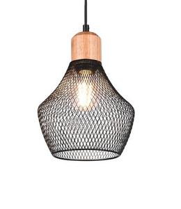 Подвесной светильник MeineWunschleuchte dimmbar schwarz Holz 18 см, черный - коричневый - бук - 18 x 150 x 18 см