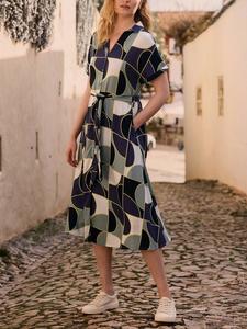 Геометрическое платье-рубашка миди Celtic & Co., разноцветный