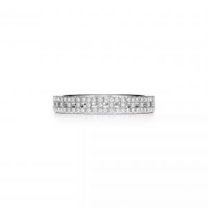 Кольцо Tiffany & Co. True Narrow, белое золото с бриллиантами