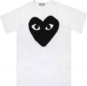 Футболка Comme des Garçons PLAY Logo Print T-Shirt 'White/Black', разноцветный