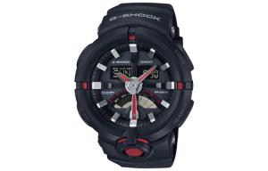 CASIO Часы Men Liquid Crystal/Analog Dual Display Series Black Watch GA-500-1A4, Black Red Watch Dial
