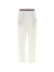 Джоггеры с триколорной эластичной резинкой Brunello Cucinelli, белый