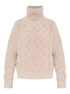 Свитер фактурной вязки Moncler, розовый