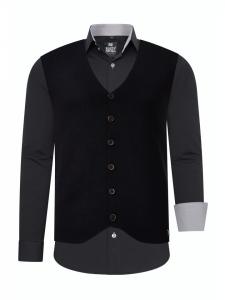 Rusty Neal Комплект из рубашки и жилета (2 предмета) в черно-сером цвете