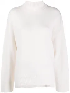 Кашемировый джемпер с высоким воротником Le Kasha, белый