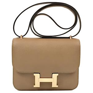 Constance Sheepskin Crossbody Bags Mini Unisex 2H цвета Kraft Paper HERMES, b stamp