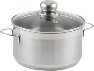 Мясная кастрюля SSW City со стеклянной крышкой, хромированным ободом и отверстием для пара, нержавеющая сталь, Ø 20 см, 3,6 л SSW Stolze Stahl Waren