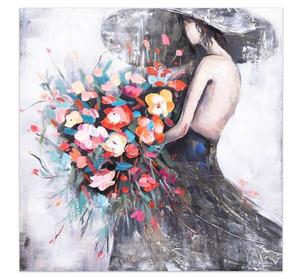 Акриловая картина ручной работы KUNSTLOFT Flower Girl цвет schwarz/hellrosa