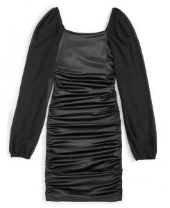 Платье со сборками и длинными рукавами для больших девочек With Jules, черный