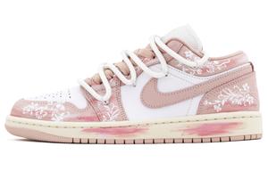 Jordan Женские кроссовки Air 1 Abrasion Resistant Low Top Vintage баскетбольные розовые белые