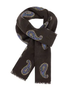 Шарф с принтом пейсли Boggi Milano, коричневый