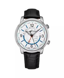 Мужские часы Journeyman 2, черная кожа, серебристый циферблат, круглые часы 40 мм Alexander