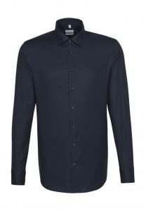 Деловая рубашка, воротник Кент, приталенный крой, мужская seidensticker, темно-синий