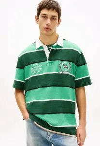 Поло-Рубашка свободного кроя с вышивкой в полоску в стиле регби. Tommy Jeans, Shadow Pine Stripe