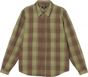 Рубашка Stussy Laguna Plaid Shirt 'Olive', зеленый