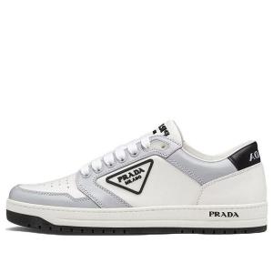 Кроссовки district leather sneakers 'white grey' Prada, белый