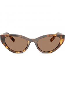Miu Miu Eyewear солнцезащитные очки в оправе 'кошачий глаз', коричневый