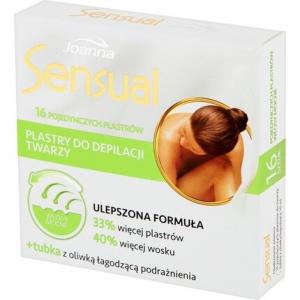 Joanna - Патчи для депиляции Sensual на лице крепкие 16шт + успокаивающая олива