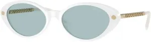 Солнцезащитные очки Versace VE4469 54 мм овальной формы для женщин + комплект с аксессуарами, White / Blue