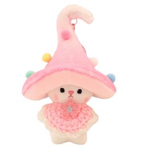 Многофункциональный плюшевый кулон в виде грибного эльфа высотой 19см Click, розовый