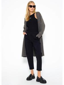 Кардиган SASSYCLASSY Lang Cardigan mit Taschen, темно-серый