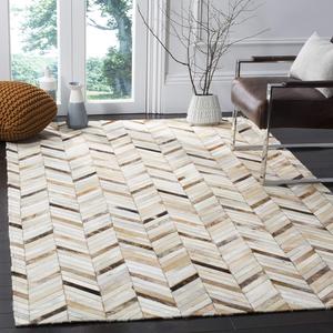 Ковер ручной работы SAFAVIEH, 244 x 305 см, Studio Leather Collection Grey/Multi STL519A в стиле Mid-Century Modern