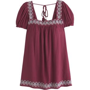 Женское платье с коротким рукавом Abercrombie＆Fitch, красный зеленый