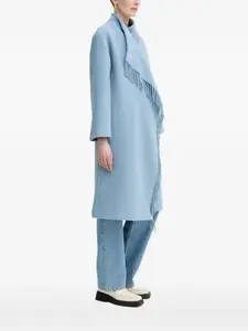 Асимметричное пальто с бахромой IRO, синий