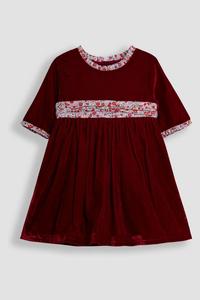 Бархатное вечернее платье с цветочным воротником Питер Пэн Jojo Maman Bébé, красный