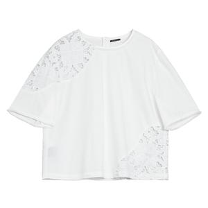 ELLE Футболка Women's White Crew Neck Moderate