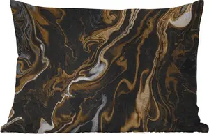 Подушка для улицы - мрамор - серебро - золото - абстрактный - 60 x 40 см - водонепроницаемая - подушка для отдыха - декоративная подушка - подушка для дома MuchoWow