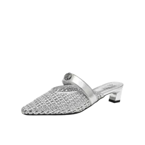 GUDIANFENGDU Женские противоскользящие тапочки с закрытым носком серебристые, цвет Silver