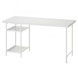 Стол письменный Ikea Lagkapten/Spand 140х60, 2 полки, белый