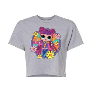 Юниорская L.O.L. Сюрприз! МОЙ БОГ. Укороченная футболка с рисунком Skater Chick L.O.L. Surprise!, серый