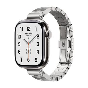 Умные часы Apple Watch Hermès Series 11 (GPS+Cellular), 42 мм, Silver Titanium Case/Satiné Grand H Fin Band - Small