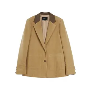 Пиджак для делового костюма женский ELLE, хаки
