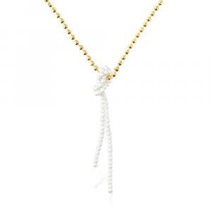 Колье Tous Vermeil Gloss With Cultured Pearls, позолоченное серебро/жемчуг