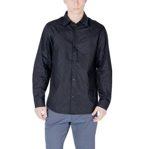 Синяя хлопковая рубашка Armani Exchange, синий