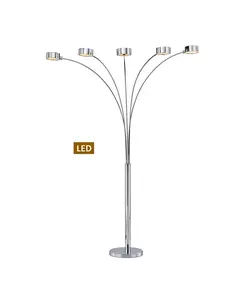 Светодиодный арочный напольный светильник Micah Plus диаметром 88 дюймов с вращающимся абажуром и диммером Artiva Usa, chrome