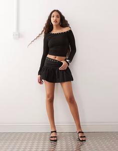 Юбка Motel рафия с люверсами черного цвета