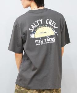Футболка с коротким рукавом, с принтом на спине SALTY CREW, угольно-серый