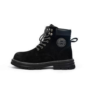 Lee Cooper Короткие мартинсы мужские 4 см черные с тонким флисом, цвет Black Thin Fleece