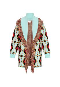 Вязаный кардиган IZIA, небесно-голубой/черный